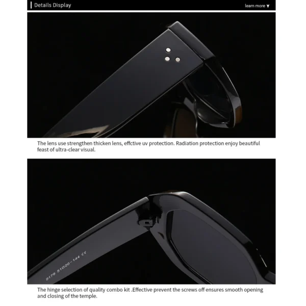 NOVORA Luxury Hexagon Sunglasses for Men & Women | UV400 Premium Fashion Eyewear with Stylish PC Frame for Outdoor & Everyday Wear
