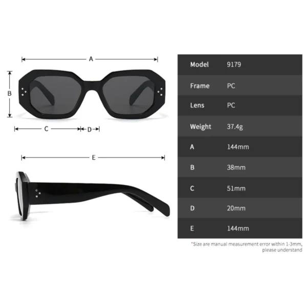 NOVORA Luxury Hexagon Sunglasses for Men & Women | UV400 Premium Fashion Eyewear with Stylish PC Frame for Outdoor & Everyday Wear
