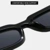NOVORA Luxury Leopard Print Square Sunglasses for Men & Women | UV400 PC Frame with Clear Red & Blue Accents, Premium Fashion Eyewear BLACK