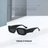 NOVORA Luxury Leopard Print Square Sunglasses for Men & Women | UV400 PC Frame with Clear Red & Blue Accents, Premium Fashion Eyewear BLACK