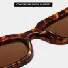 NOVORA Luxury Leopard Print Square Sunglasses for Men & Women | UV400 PC Frame with Clear Red & Blue Accents, Premium Fashion Eyewear Tiger