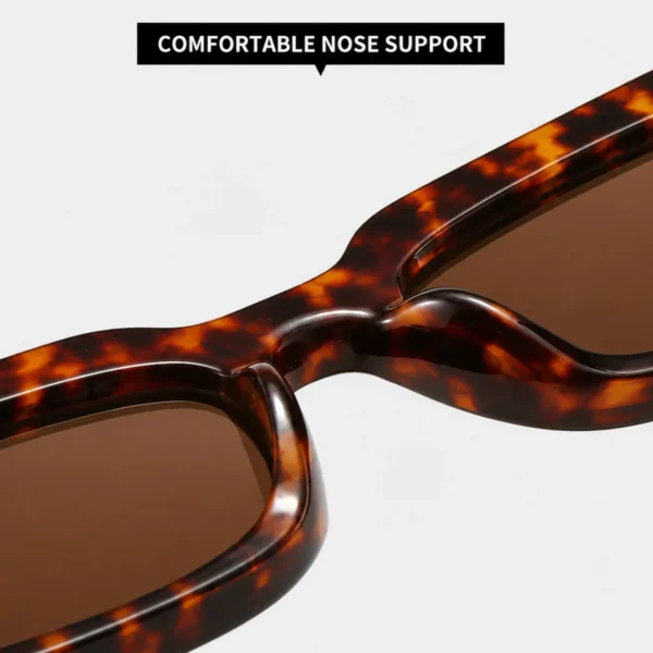 NOVORA Luxury Leopard Print Square Sunglasses for Men & Women | UV400 PC Frame with Clear Red & Blue Accents, Premium Fashion Eyewear Tiger
