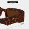 NOVORA Luxury Leopard Print Square Sunglasses for Men & Women | UV400 PC Frame with Clear Red & Blue Accents, Premium Fashion Eyewear Tiger