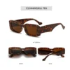 NOVORA Luxury Leopard Print Square Sunglasses for Men & Women | UV400 PC Frame with Clear Red & Blue Accents, Premium Fashion Eyewear Tiger