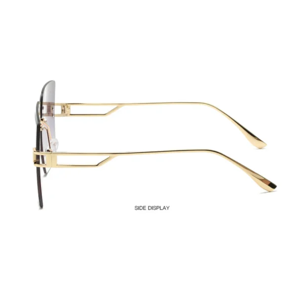 NOVORA Luxury Frameless Square Sunglasses for Men & Women | UV400 Protection, Premium Metal Frame & Modern Fashion Eyewear Golden & Black