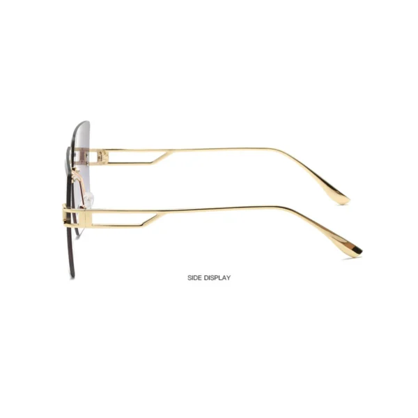 NOVORA Luxury Frameless Square Sunglasses for Men & Women | UV400 Protection, Premium Metal Frame & Modern Fashion Eyewear Golden & Champagne