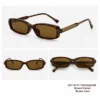 NOVORA Luxury Y2K Narrow Rectangle Sunglasses | UV400 Slim Full-Rim Eyewear with Mesh Temple & Rivet Details, Retro Fashion Design Tiger