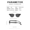 NOVORA Luxury Retro Round Sunglasses for Men & Women | UV400 Half-Rim Black PC Frame with Timeless Vintage Fashion Design BLACK