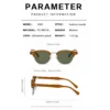 NOVORA Luxury Retro Round Sunglasses for Men & Women | UV400 Half-Rim Black PC Frame with Timeless Vintage Fashion Design GREEN