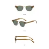 NOVORA Luxury Retro Round Sunglasses for Men & Women | UV400 Half-Rim Black PC Frame with Timeless Vintage Fashion Design GREEN