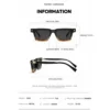 NOVORA Luxury Square Sunglasses for Men & Women | Vintage Y2K Polarized Eyewear with UV Protection, Premium Fashion Designer Style Black Tiger