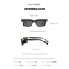 NOVORA Luxury Square Sunglasses for Men & Women | Vintage Y2K Polarized Eyewear with UV Protection, Premium Fashion Designer Style Black