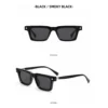 NOVORA Luxury Square Sunglasses for Men & Women | Vintage Y2K Polarized Eyewear with UV Protection, Premium Fashion Designer Style Black