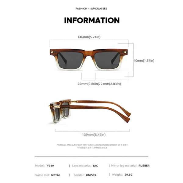NOVORA Luxury Square Sunglasses for Men & Women | Vintage Y2K Polarized Eyewear with UV Protection, Premium Fashion Designer Style Red & White