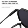 NOVORA Metal Double Bridge Sunglasses Champagne Gold Frame PC Lens UV400 Protection for Men & Women | Stylish Eyewear for Driving, Outdoor & Travel. BLACK