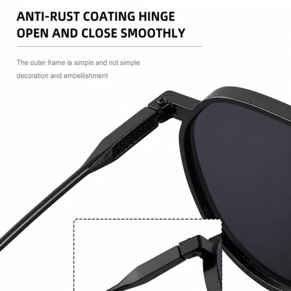 NOVORA Metal Double Bridge Sunglasses Champagne Gold Frame PC Lens UV400 Protection for Men & Women | Stylish Eyewear for Driving, Outdoor & Travel. BLACK