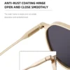 NOVORA Metal Double Bridge Sunglasses Champagne Gold Frame PC Lens UV400 Protection for Men & Women | Stylish Eyewear for Driving, Outdoor & Travel. GOLDEN