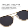 NOVORA Metal Double Bridge Sunglasses Champagne Gold Frame PC Lens UV400 Protection for Men & Women | Stylish Eyewear for Driving, Outdoor & Travel. GOLDEN
