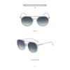 NOVORA Metal Double Bridge Sunglasses Champagne Gold Frame PC Lens UV400 Protection for Men & Women | Stylish Eyewear for Driving, Outdoor & Travel. GREEN