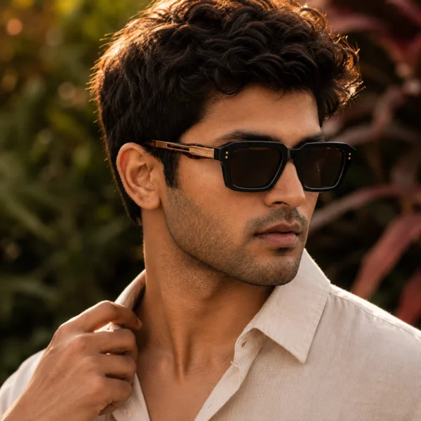 NOVORA Luxury Rectangular Sunglasses for Men & Women | UV400 Leopard Print PC Frame with Modern Square Design & Premium Fashion Eyewear TIGER PRINT