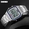 SKMEI 1123 Men’s Luxury Digital Watch | SILVER-Plated Fashion Wristwatch, Stylish Retro Design for Men