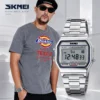 SKMEI 1123 Men’s Luxury Digital Watch | SILVER-Plated Fashion Wristwatch, Stylish Retro Design for Men