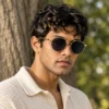 NOVORA Metal Double Bridge Sunglasses Champagne Gold Frame PC Lens UV400 Protection for Men & Women | Stylish Eyewear for Driving, Outdoor & Travel. GOLDEN