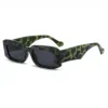 NOVORA Luxury Leopard Print Square Sunglasses for Men & Women | UV400 PC Frame with Clear Red & Blue Accents, Premium Fashion Eyewear Tiger Green
