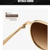NOVORA Luxury UV400 Sunglasses for Men & Women | Premium Metal Frame Fashion Eyewear with Elegant Personality Design Golden Dark Brown