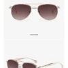 NOVORA Luxury UV400 Sunglasses for Men & Women | Premium Metal Frame Fashion Eyewear with Elegant Personality Design Golden Dark Brown