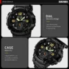 SKMEI 1637 Men’s Sport Watch | Analog-Digital Display, Stainless Steel Case, Leather Strap, 50M Water Resistant BLACK