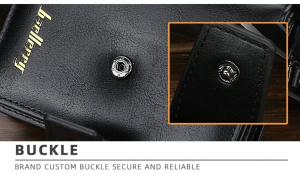 NOVORA Baellerry Short Leather Wallet for Men - Stylish Black Coin Purse, Multi-Card Holder Pocket & Compact Male Wallet with Zipper Coin Pouch