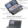 NOVORA Baellerry Business Men's Vintage Black PU Leather Wallet - Large Capacity Multi-Function Zipper Clutch Bag, Mobile Phone Pouch, Long Cash Holder & Stylish Travel Handbag for Men