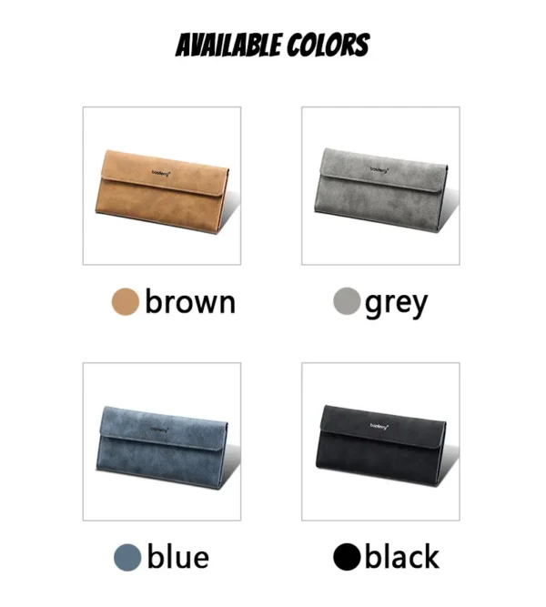 Novora Men's Business Long Wallet | Minimalist PU Leather Wallet with Multiple Card Slots, Premium Stitching & Cash Organizer BLUE
