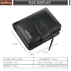 NOVORA Baellerry Short Leather Wallet for Men - Stylish Black Coin Purse, Multi-Card Holder Pocket & Compact Male Wallet with Zipper Coin Pouch