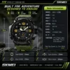 SKMEI 1637 Men’s Sport Watch | Analog-Digital Display, Stainless Steel Case, Leather Strap, 50M Water Resistant GREEN