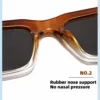 NOVORA Luxury Square Sunglasses for Men & Women | Vintage Y2K Polarized Eyewear with UV Protection, Premium Fashion Designer Style Red & White