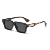 NOVORA Luxury Rectangular Sunglasses for Men & Women | UV400 Leopard Print PC Frame with Modern Square Design & Premium Fashion Eyewear TIGER PRINT