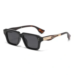 NOVORA Luxury Rectangular Sunglasses for Men & Women | UV400 Leopard Print PC Frame with Modern Square Design & Premium Fashion Eyewear TIGER PRINT