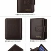 NOVORA Baellerry Vintage Coffee Leather Wallet for Men - Short Pocket Coin Purse, Durable Card Holder & Slim Male Purse with Secure Coin Pouch