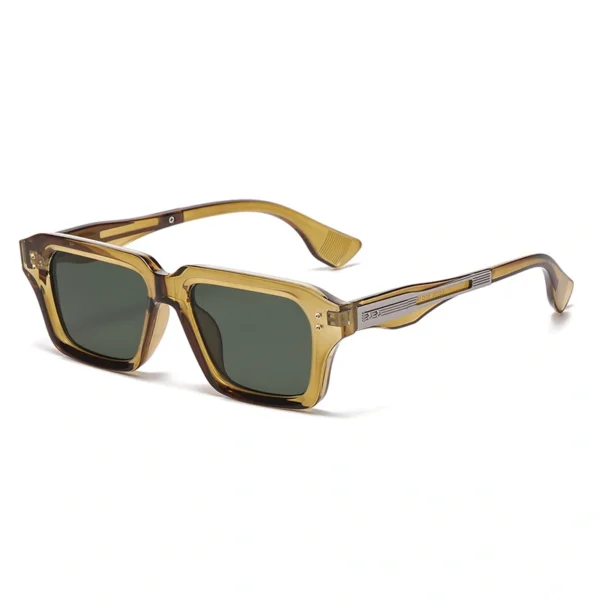 NOVORA Luxury Rectangular Sunglasses for Men & Women | UV400 Leopard Print PC Frame with Modern Square Design & Premium Fashion Eyewear GREEN