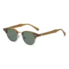 NOVORA Luxury Retro Round Sunglasses for Men & Women | UV400 Half-Rim Black PC Frame with Timeless Vintage Fashion Design GREEN