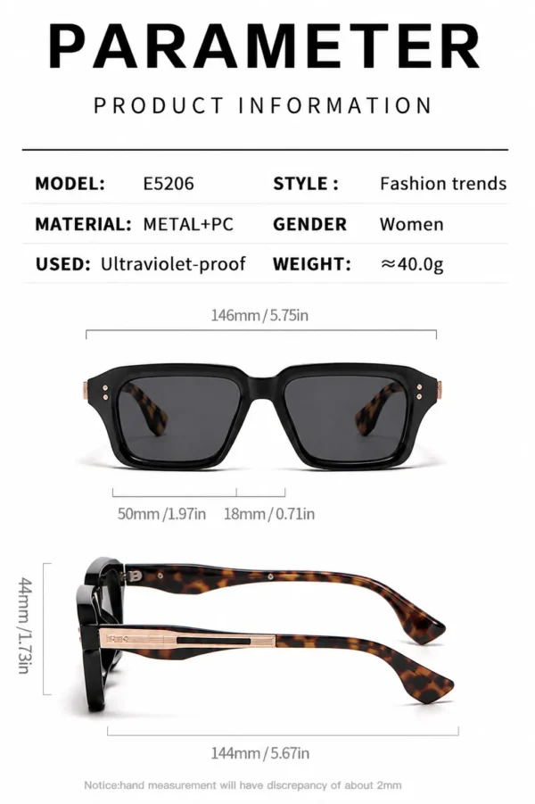 NOVORA Luxury Rectangular Sunglasses for Men & Women | UV400 Leopard Print PC Frame with Modern Square Design & Premium Fashion Eyewear TIGER PRINT