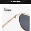 NOVORA Luxury UV400 Sunglasses for Men & Women | Premium Metal Frame Fashion Eyewear with Elegant Personality Design Golden Gray