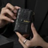Novora Women's Slim PU Leather Wallet 2026 | Bifold Short Wallet with Zipper Coin Pocket, Card Holder & ID Window BLACK