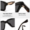 NOVORA Luxury Rectangular Sunglasses for Men & Women | UV400 Leopard Print PC Frame with Modern Square Design & Premium Fashion Eyewear TIGER PRINT