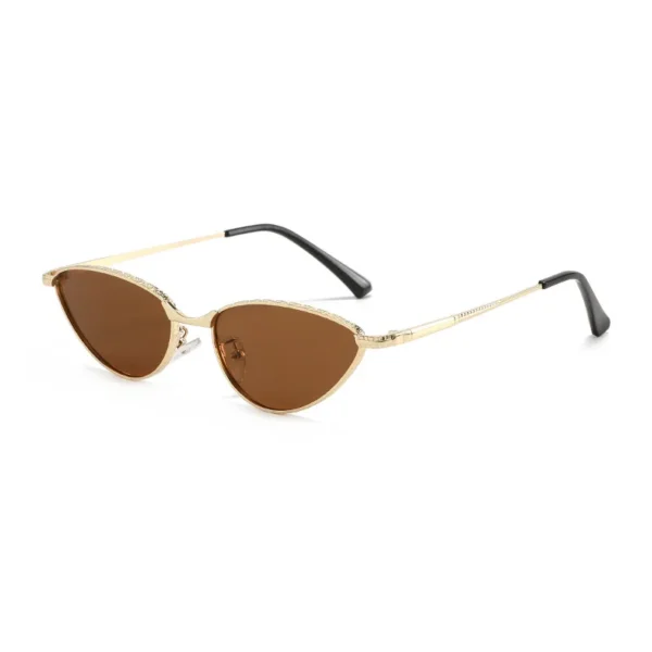 NOVORA Luxury Cat-Eye Sunglasses for Women | UV400 Y2K Fashion Eyewear with Minimalist High-End Design, Elegant Retro Style for Everyday Wear BROWN
