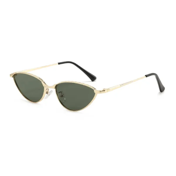 NOVORA Luxury Cat-Eye Sunglasses for Women | UV400 Y2K Fashion Eyewear with Minimalist High-End Design, Elegant Retro Style for Everyday Wear GREEN