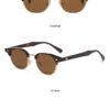 NOVORA Luxury Retro Round Sunglasses for Men & Women | UV400 Half-Rim Black PC Frame with Timeless Vintage Fashion Design TIGER