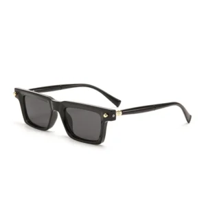 NOVORA Luxury Square Sunglasses for Men & Women | Vintage Y2K Polarized Eyewear with UV Protection, Premium Fashion Designer Style Black